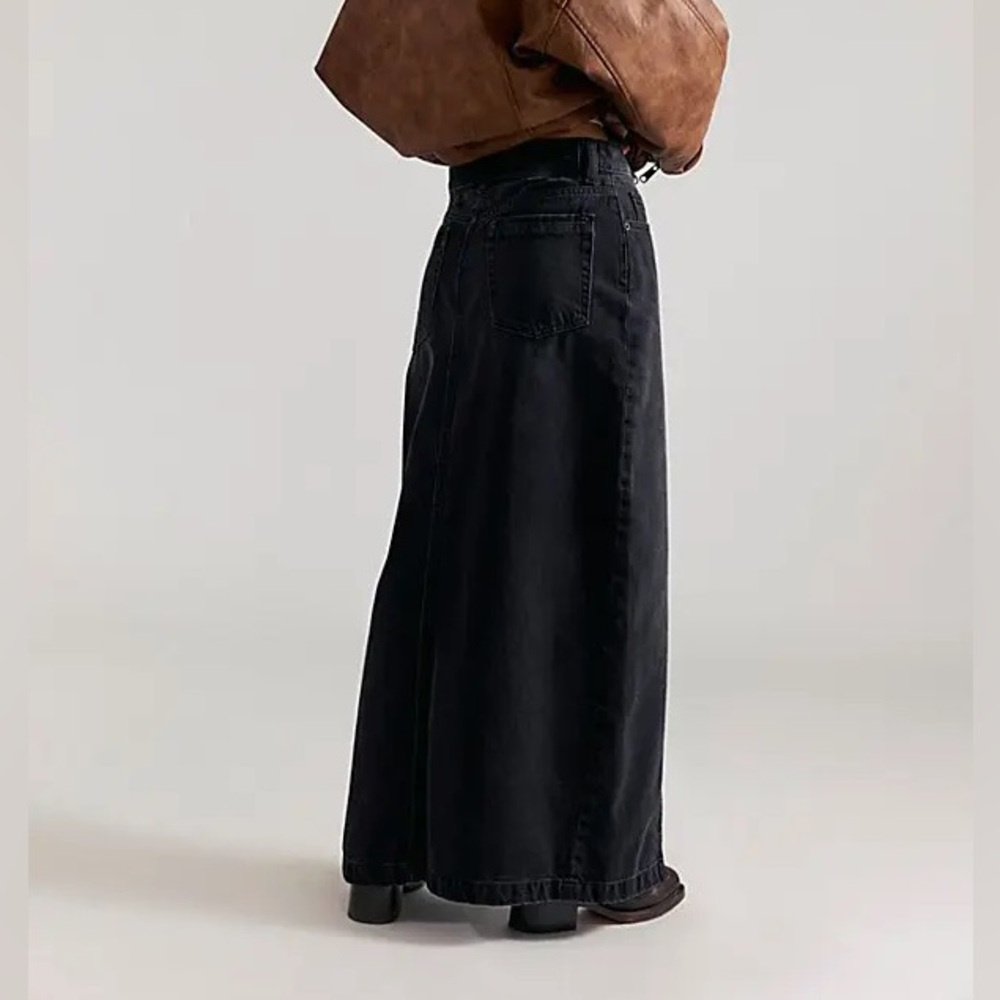 NWT We The Free Women's Nothing Better Denim Maxi Skirt - Picture 3 of 14
